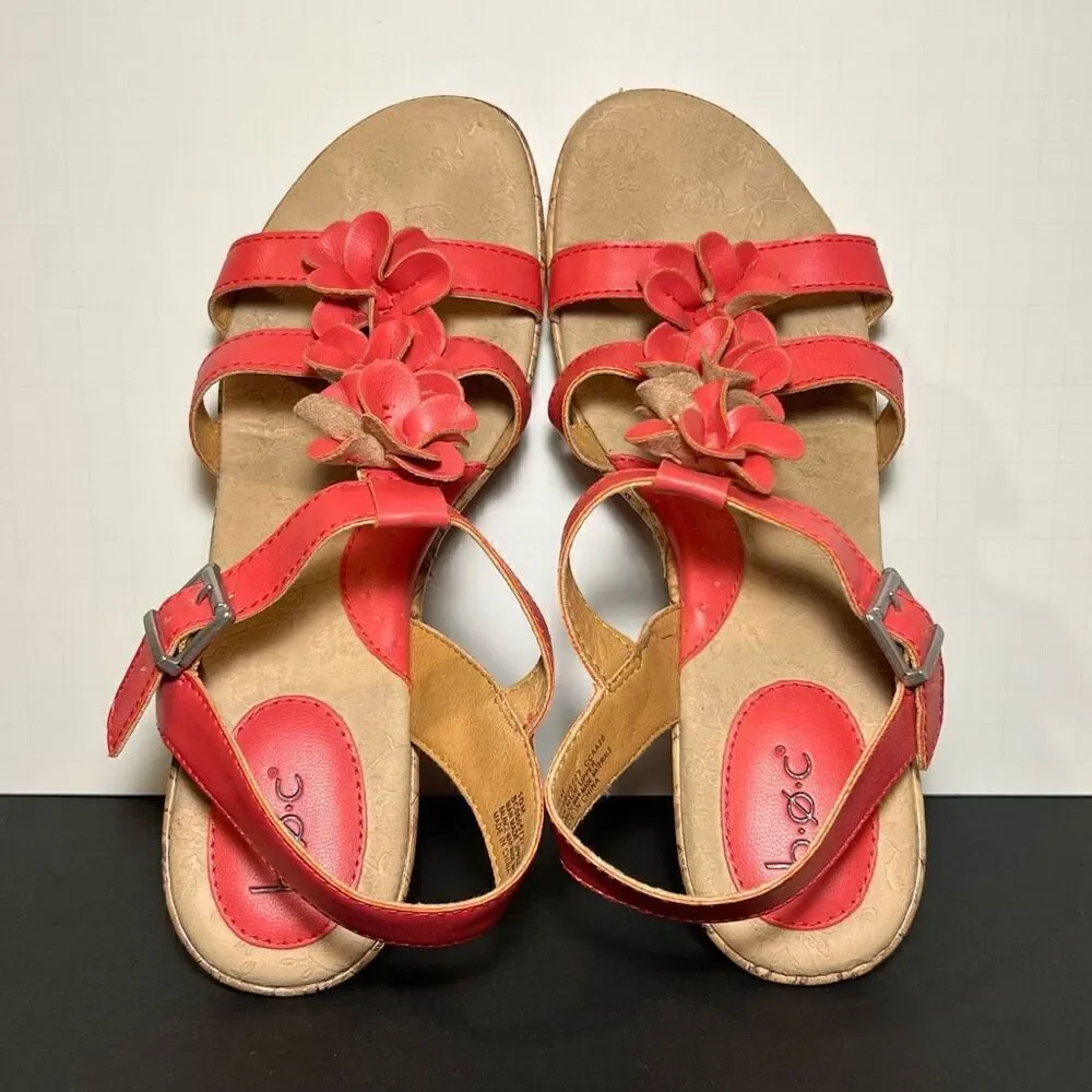 Womens B.O.C. Born Concept Evita Coral Pink Wedge Sandals / Size 10 Medium